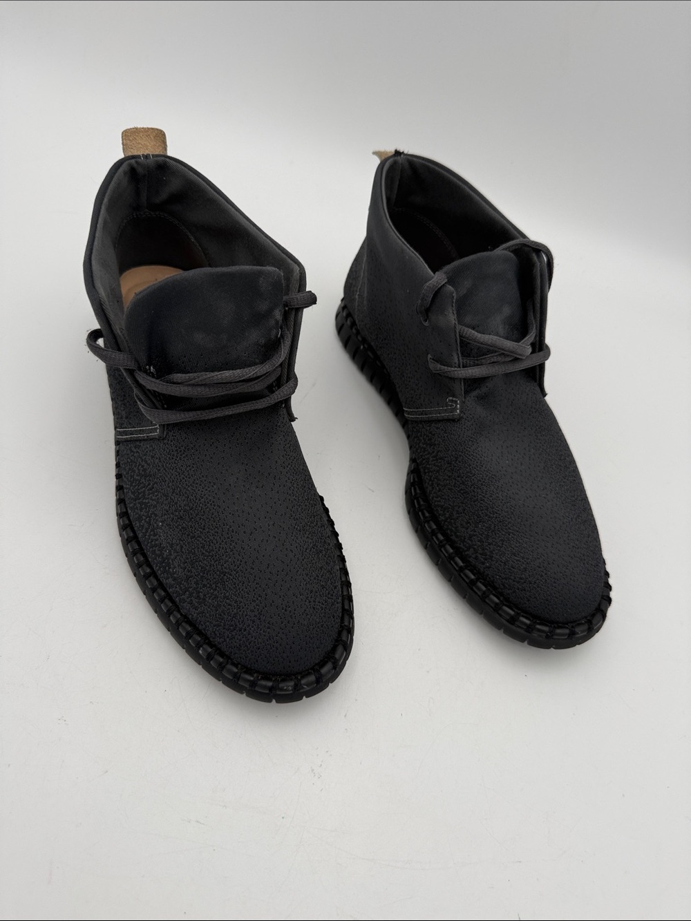 Clarks women Black Chukka Boots 8 leather lace up comfort casual office retro